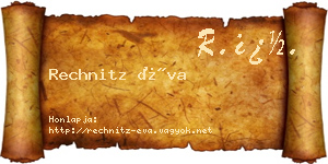 Rechnitz Éva névjegykártya